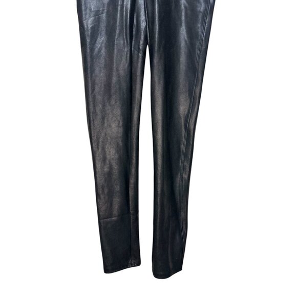 Spanx Faux Leather Leggings Womens Small Petite Black High Rise Stretch Gothic - Picture 11 of 16